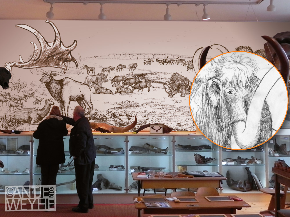 Lebensbild Eiszeit Entwurf zu einer Fossilienausstellung